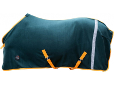 Odpocovací deka s reflexním pruhem HKM,tmavě zelená