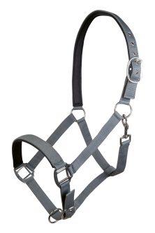 Měkce podložená ohlávka HKM Charming, šedá