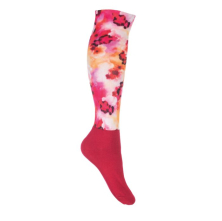 Jezdecké podkolenky HKM Essentials, červené/růžové