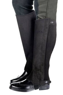 Minichaps HKM Microfibre - imitace kůže, černá