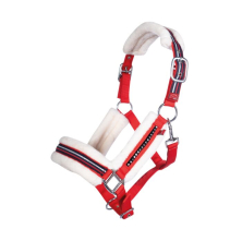 Ohlávka s beránkem Equine Sports HKM,červená