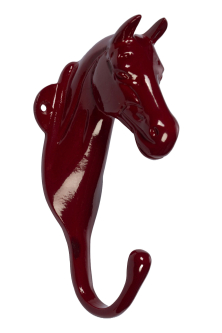 Hliníkový věšák na uzdečky HKM Horsehead, vínová