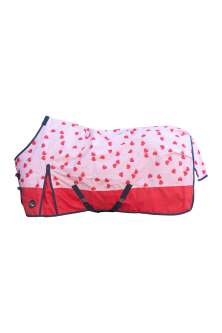 Nepromokavá výběhová deka HKM Lollipop - 100g, růžová/červená