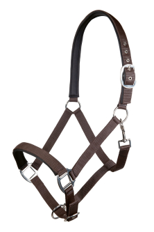 Měkce podložená ohlávka HKM Charming, hnědá