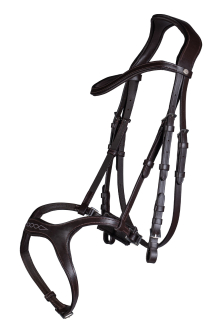  Anatomická uzdečka HKM Anatomic Sports, hnědá