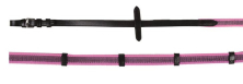Barevné otěže HKM Colour  - protkané gumou, černá/růžová