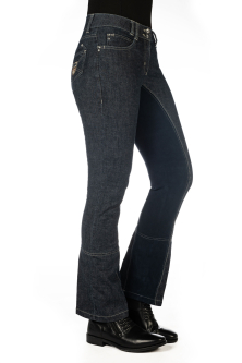 Jezdecké pantalony HKM - Miss Blink - 1/1 celosed Alos, jeansová modrá/tmavě modrá