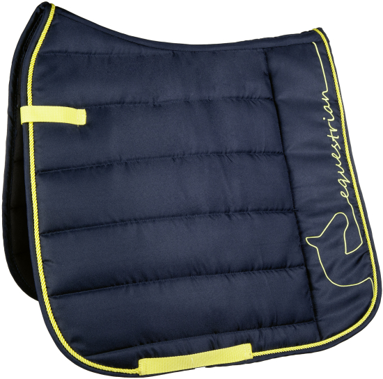 Dečka podsedlová Equestrian HKM, drezurní, námořnická modř/neonově žlutá