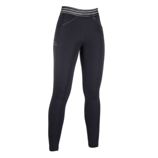 Jezdecké legíny HKM Pull on s gripem, černá