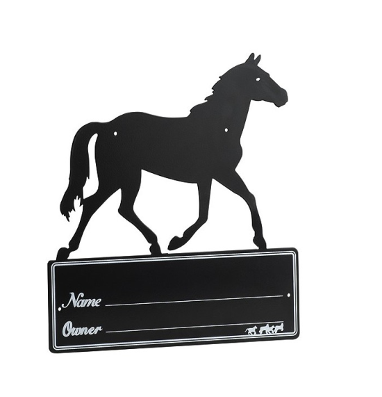 Stájová cedulka Ekkia - kůň, černá