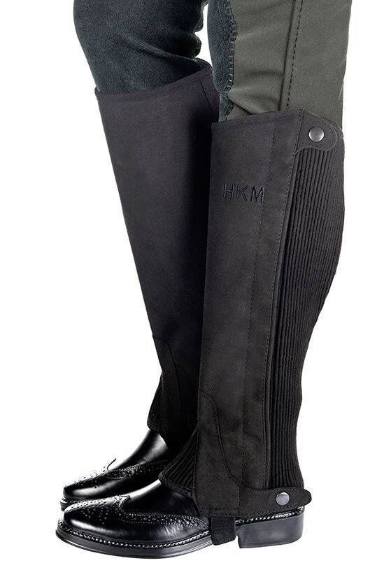 Minichaps HKM Microfibre - imitace kůže, černá