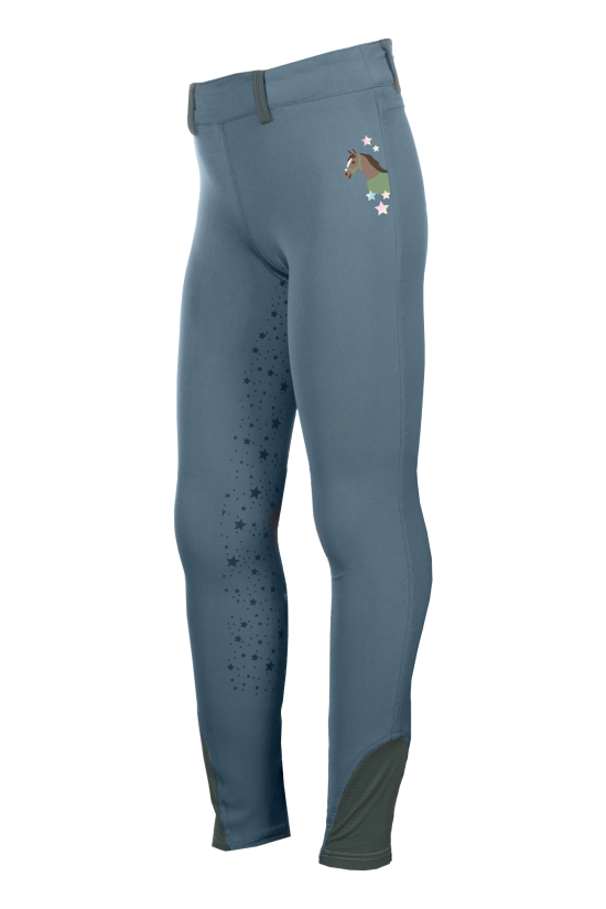 Dětské jezdecké legíny HKM Pony Dream II se silikonovým sedem, modrá