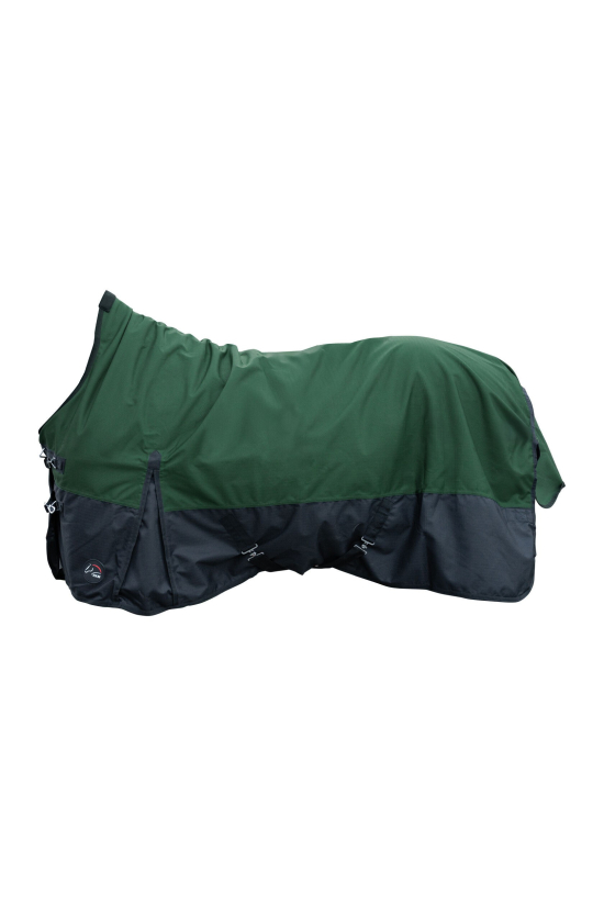 Zimní výběhová deka s vyšším krkem HKM Glasgow - 100g (1200D), tmavě zelená/černá