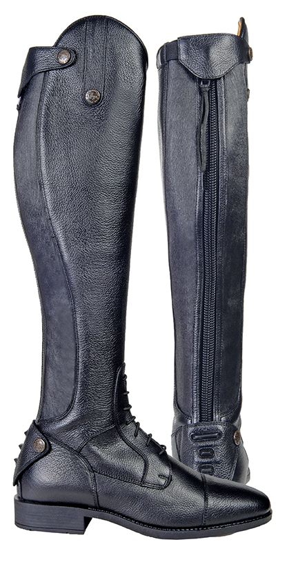 Jezdecké boty HKM Latinium Style - Extra vysoké - lýtko XL, černá