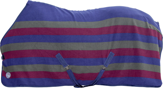 Fleece deka HKM Professional Premium, tmavě zelená/vínová/tmavě modrá