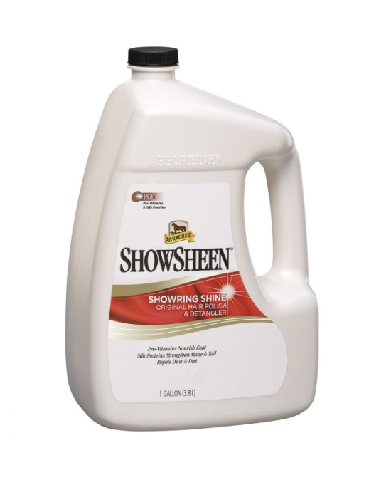 Lesk a rozčesávač na srst, hřívu i ocas Absorbine ShowSheen, kanystr 3,8l